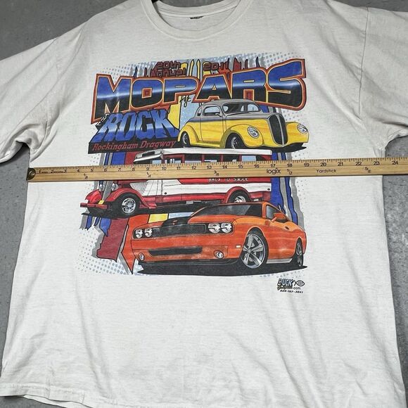 Vintage Mopar Shirt Mens Size XL White Rock Rockingham Dragway Raceway Park - Picture 5 of 12